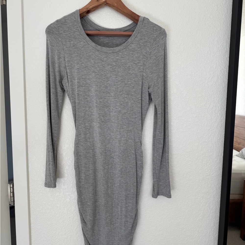 Pink Lily Gray Long Sleeve Dress